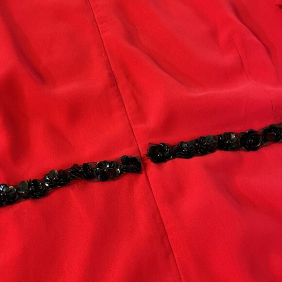 Asos Cerise Red Pleated Sleeve Dress Size 14 - Picture 10 of 11